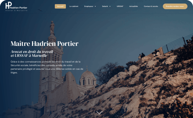 Hadrien Portier - Création site internet Avocat - Agence Opale