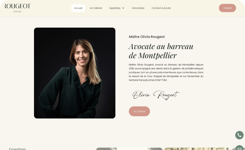 Olivia Rougeot - Création site internet Avocat - Agence Opale